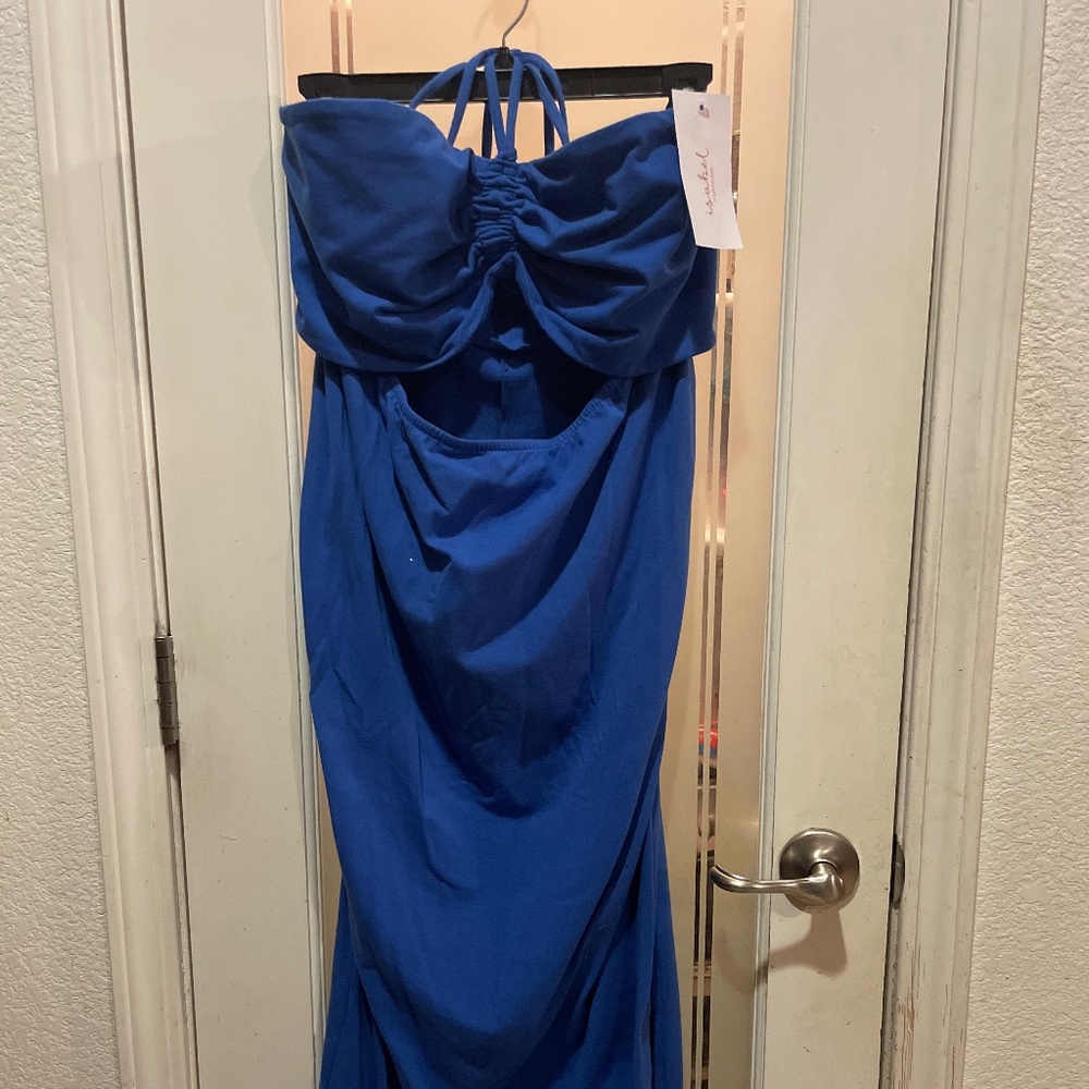 NEW ISABEL by Ingrid Isabel Maternity Beautiful Blue Soft Halter Dress NWT